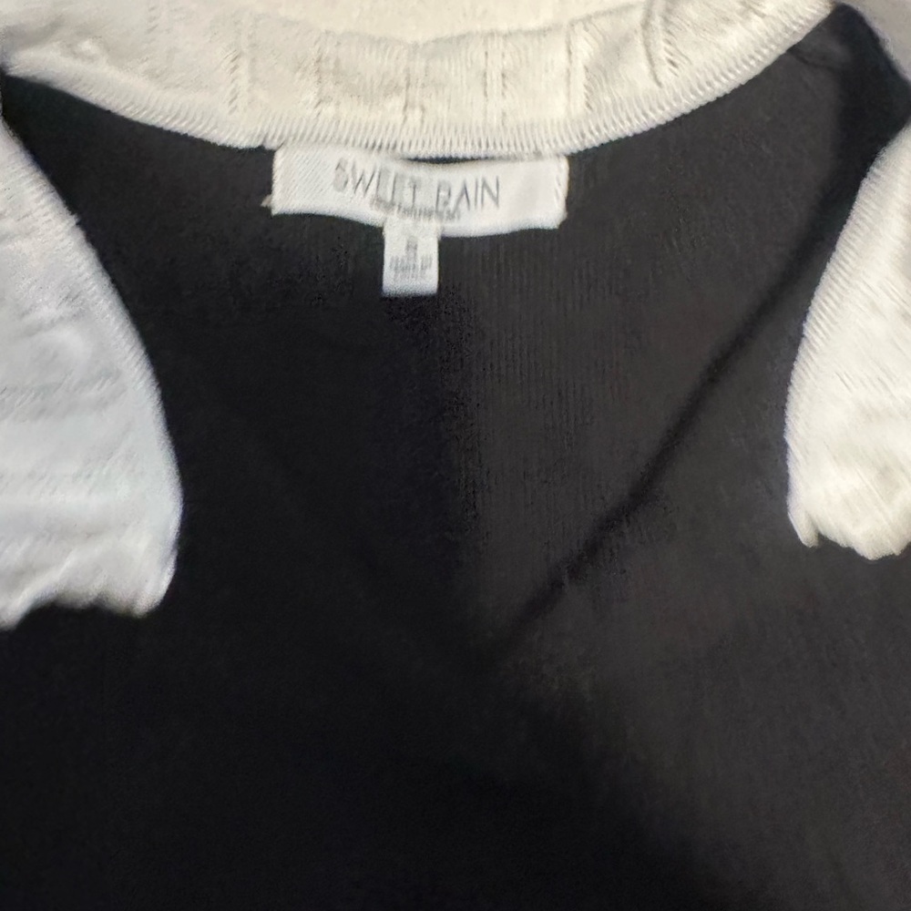 Sweet Rain Black and White Cowl Neck Sweater